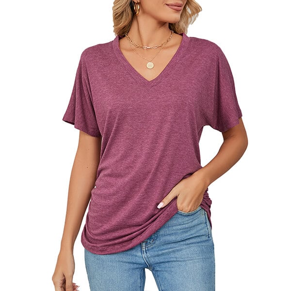 💕Hot Promotion- UP TO 58% OFF🌷V-Neck Solid Color Loose Ladies Tops