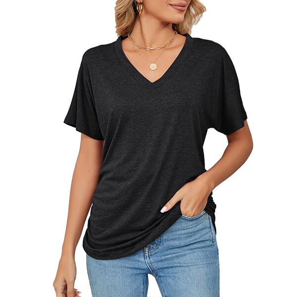 💕Hot Promotion- UP TO 58% OFF🌷V-Neck Solid Color Loose Ladies Tops