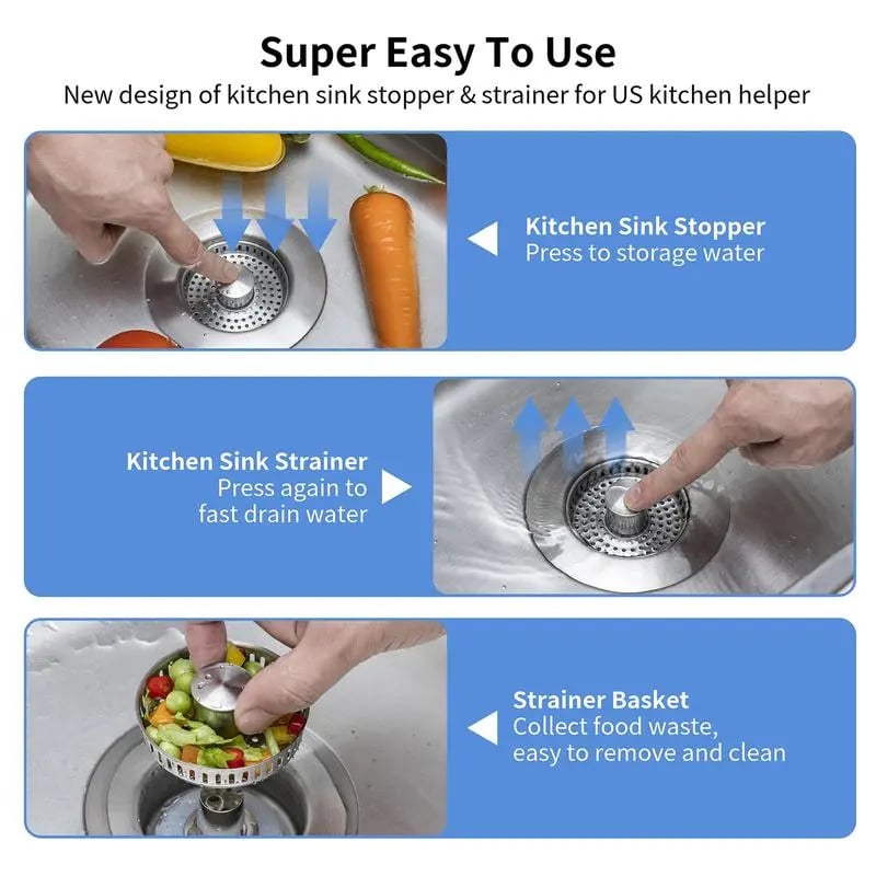 💜 LAST DAY PROMOTION - 50%OFF💜3 in 1 Kitchen Sink Drain Strainer Kitchen Gadgets