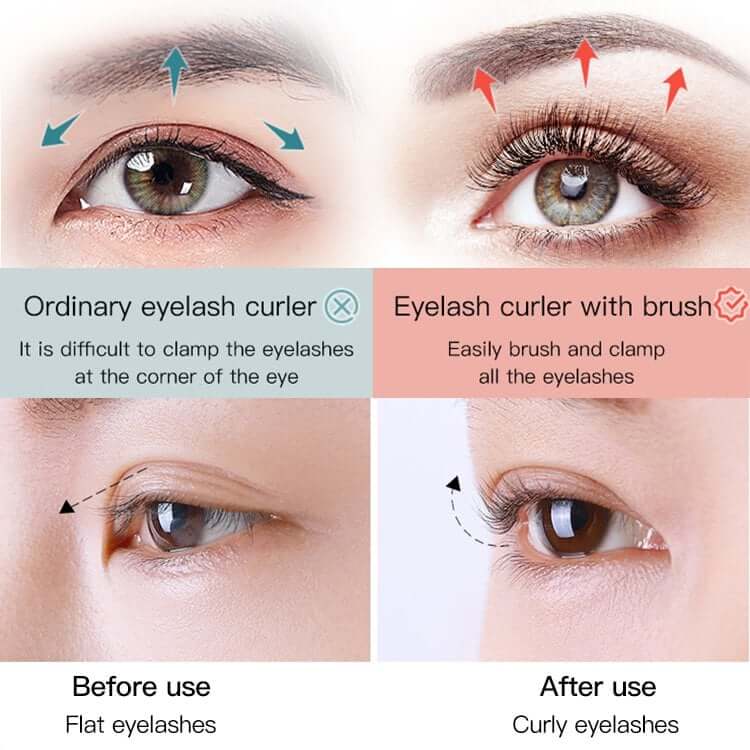 2023 New Eyelash curler with brush Makeup Tools
