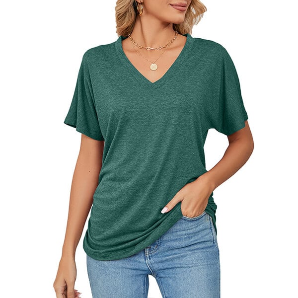 💕Hot Promotion- UP TO 58% OFF🌷V-Neck Solid Color Loose Ladies Tops