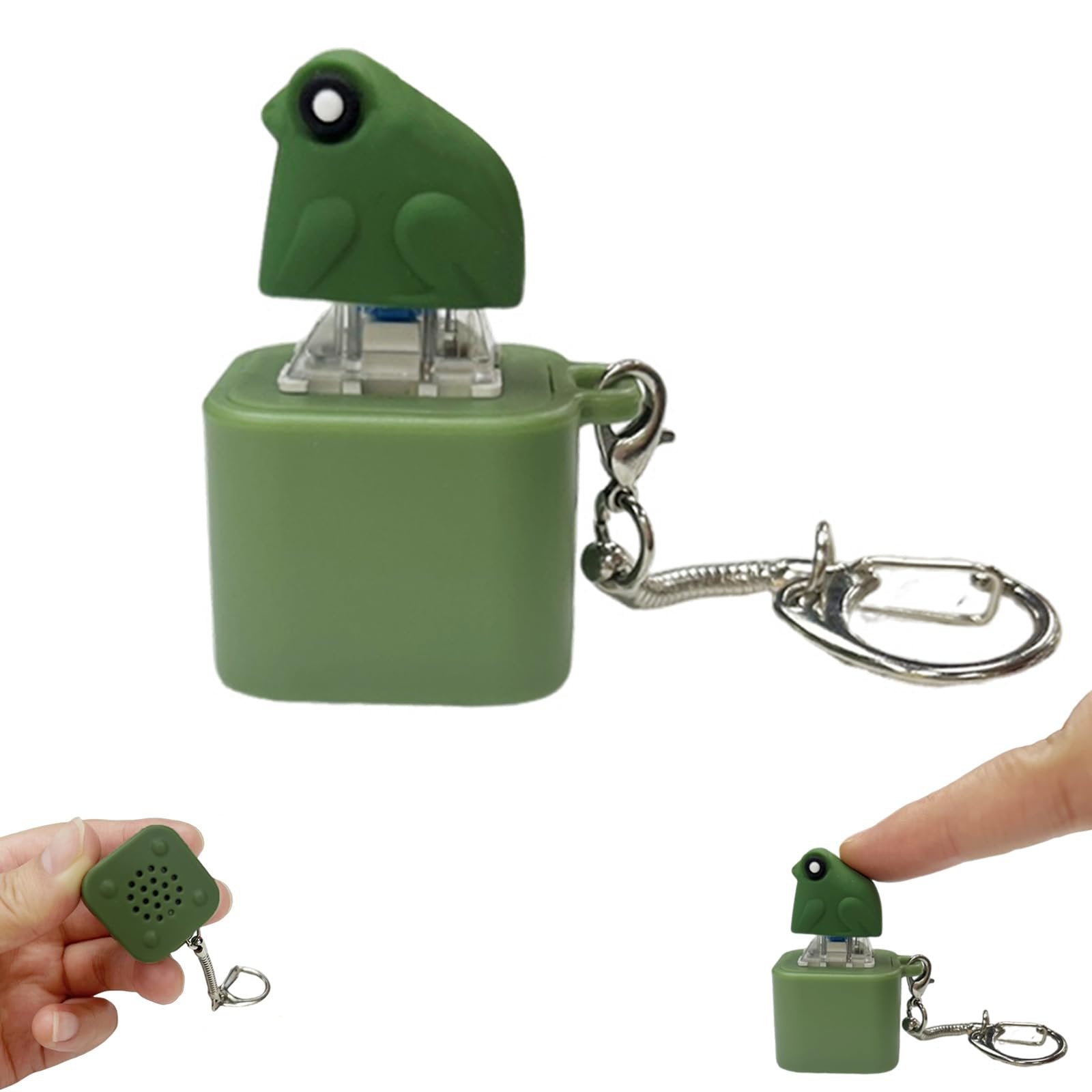 🔥HOT SALE-UP TO 50% Off🔥Frog Croaking Fidget Toy - Rechargeable Frog Croaking Keychain, Frog Croaking Stress Reliever with Colorful Lights, Fun & Portable Anxiety Relief Toy