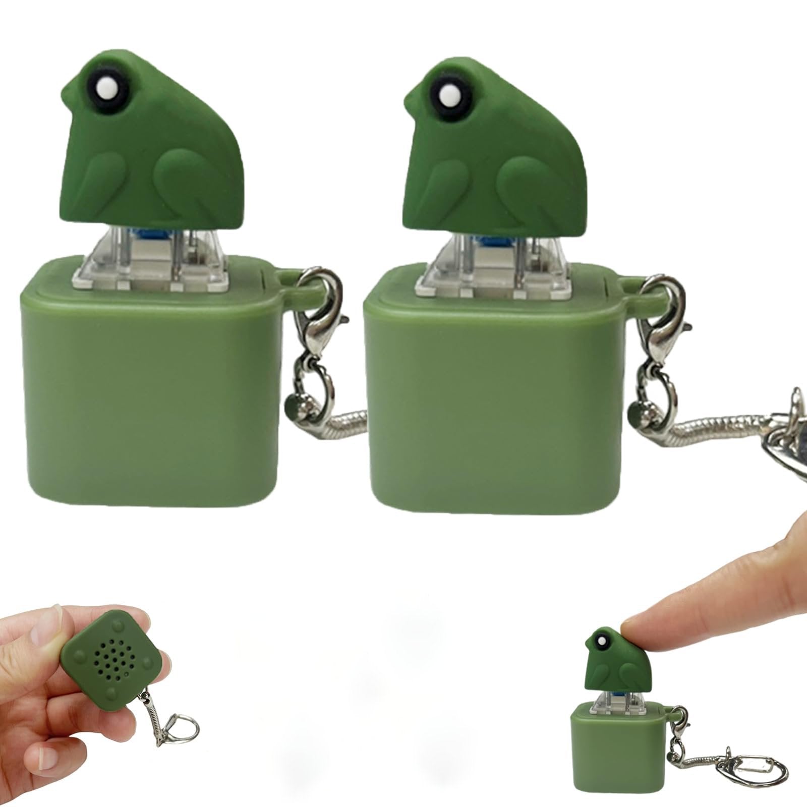 🔥HOT SALE-UP TO 50% Off🔥Frog Croaking Fidget Toy - Rechargeable Frog Croaking Keychain, Frog Croaking Stress Reliever with Colorful Lights, Fun & Portable Anxiety Relief Toy