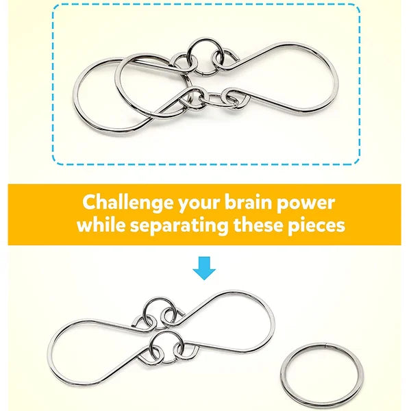 🔥Last Day Promotion 63% OFF🧠🔠Metal Puzzle Ring Set (8-Piece) Blue Edition Brain Teaser Game