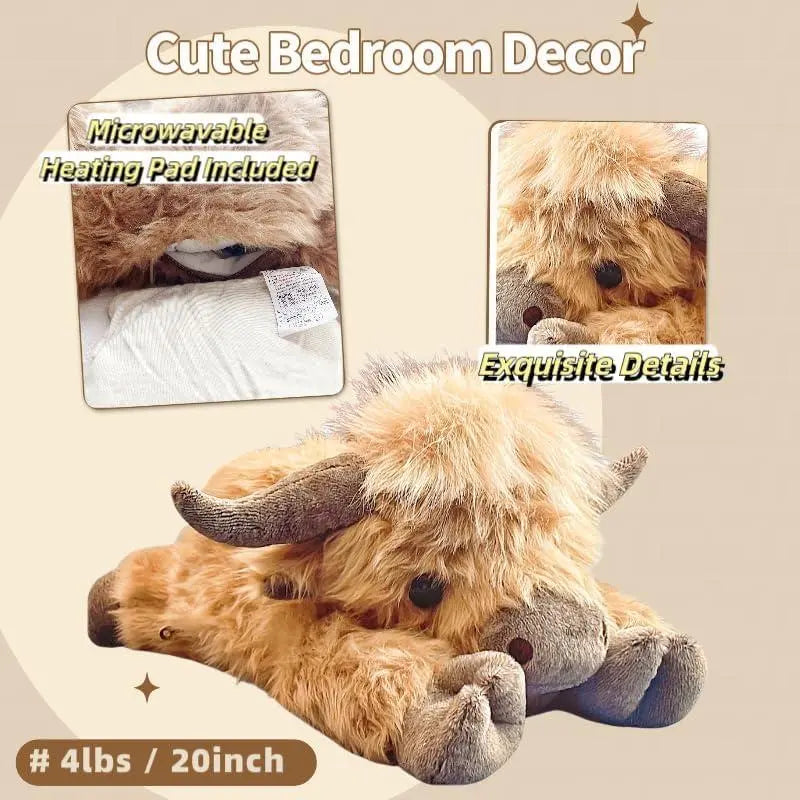 💖LAST DAY PROMOTION - 50%OFF 💖MM Highland Cow Decor Weighted Highland Cow Plush - Ultra Soft & Huggable Companion, Cozy Comfort for Kids & Adults - Realistic Teddy Bear Stuffed Animal for Warm Snuggles & Heartfelt Moments