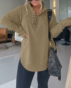 HALF NECK THUMBHOLE CUFF PULLOVER SWEATSHIRT🔥Best Selling