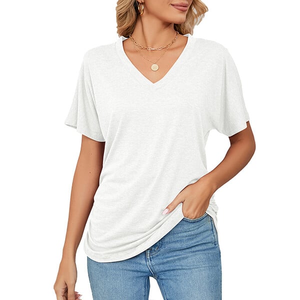 💕Hot Promotion- UP TO 58% OFF🌷V-Neck Solid Color Loose Ladies Tops