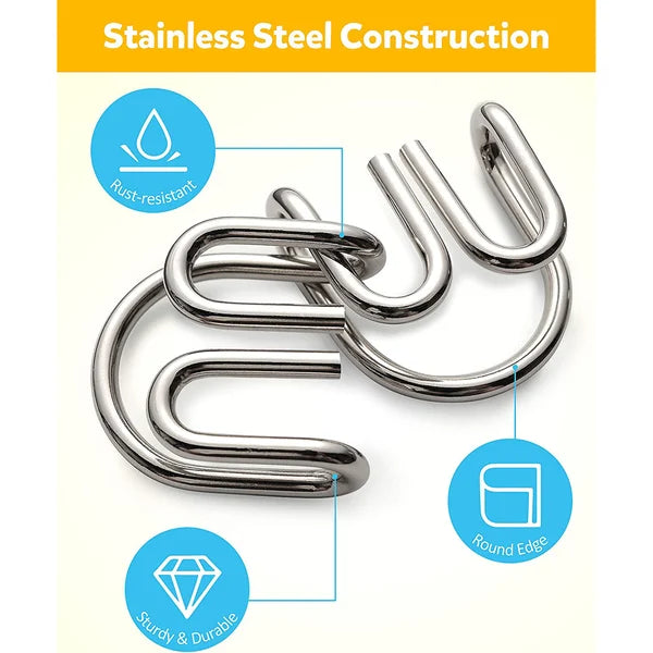 🔥Last Day Promotion 63% OFF🧠🔠Metal Puzzle Ring Set (8-Piece) Blue Edition Brain Teaser Game