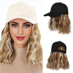 💗LAST DAY - 2-in-1 Curly Hair Baseball Cap Wig