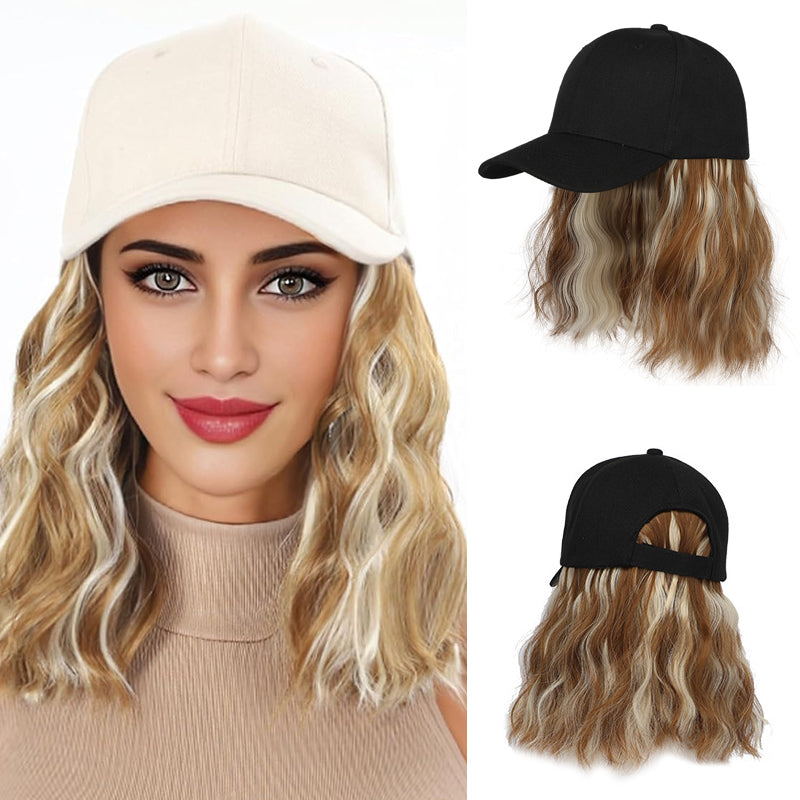 💗LAST DAY - 2-in-1 Curly Hair Baseball Cap Wig