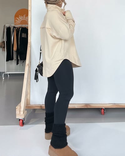 HALF NECK THUMBHOLE CUFF PULLOVER SWEATSHIRT🔥Best Selling