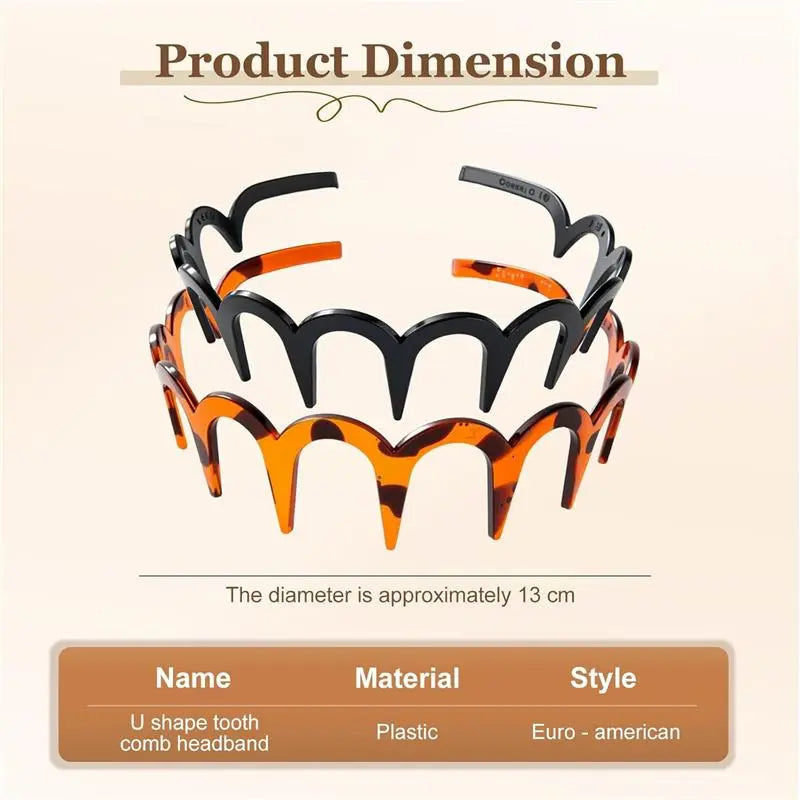 💗LAST DAY - BUY 1 GET 1 FREE💗U-Shape Fashion Tooth Hair Comb Headband