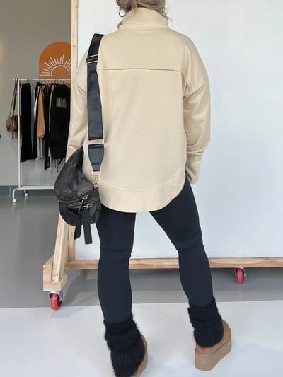 HALF NECK THUMBHOLE CUFF PULLOVER SWEATSHIRT🔥Best Selling