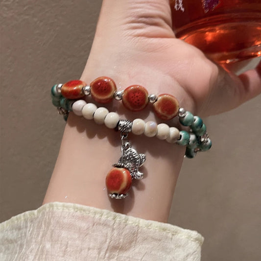 [Exclusive gift] Vintage ceramic beads bracelet