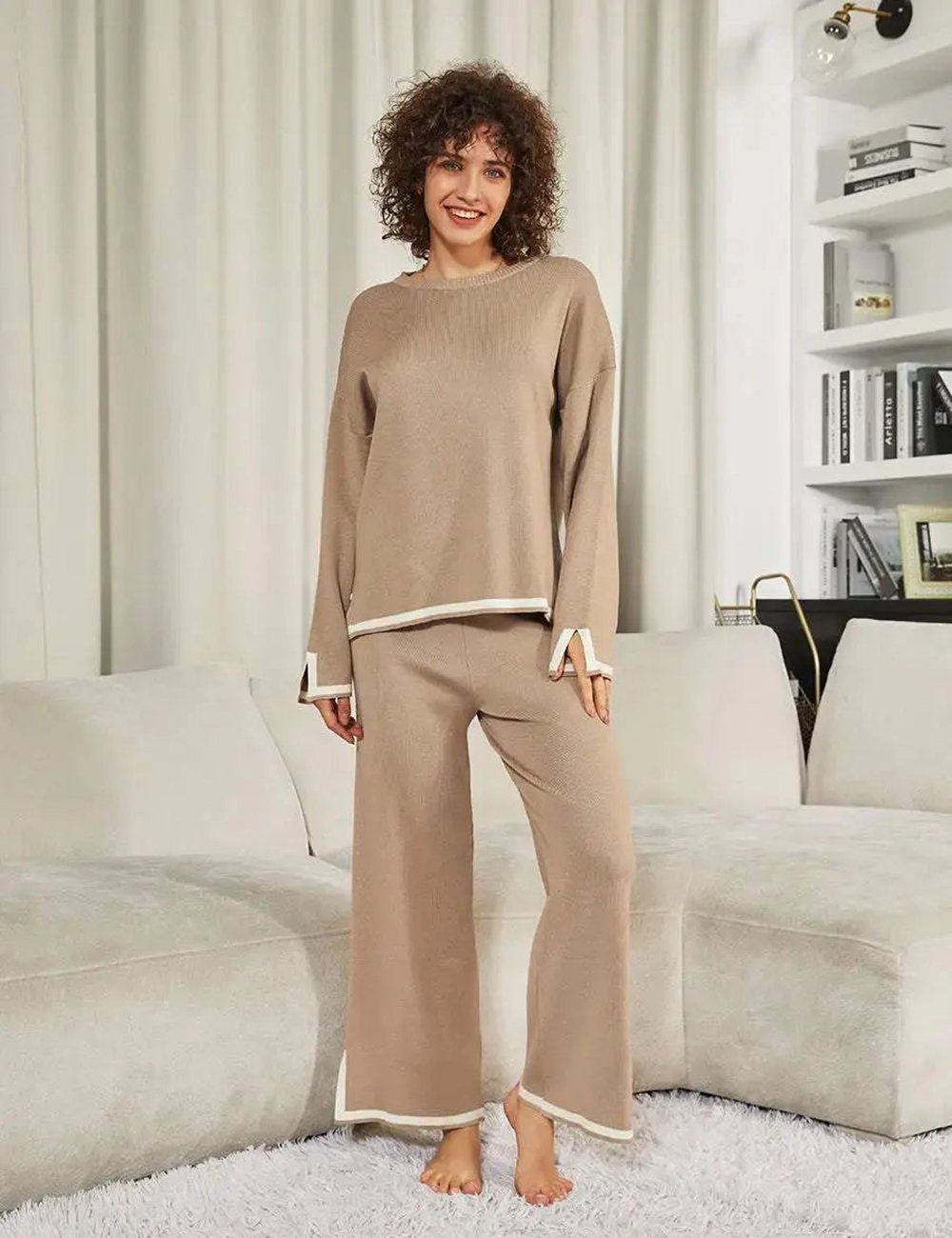 💕 Classy & Comfortable🧥+👖Classy Elastic Knit Lounge Set✨