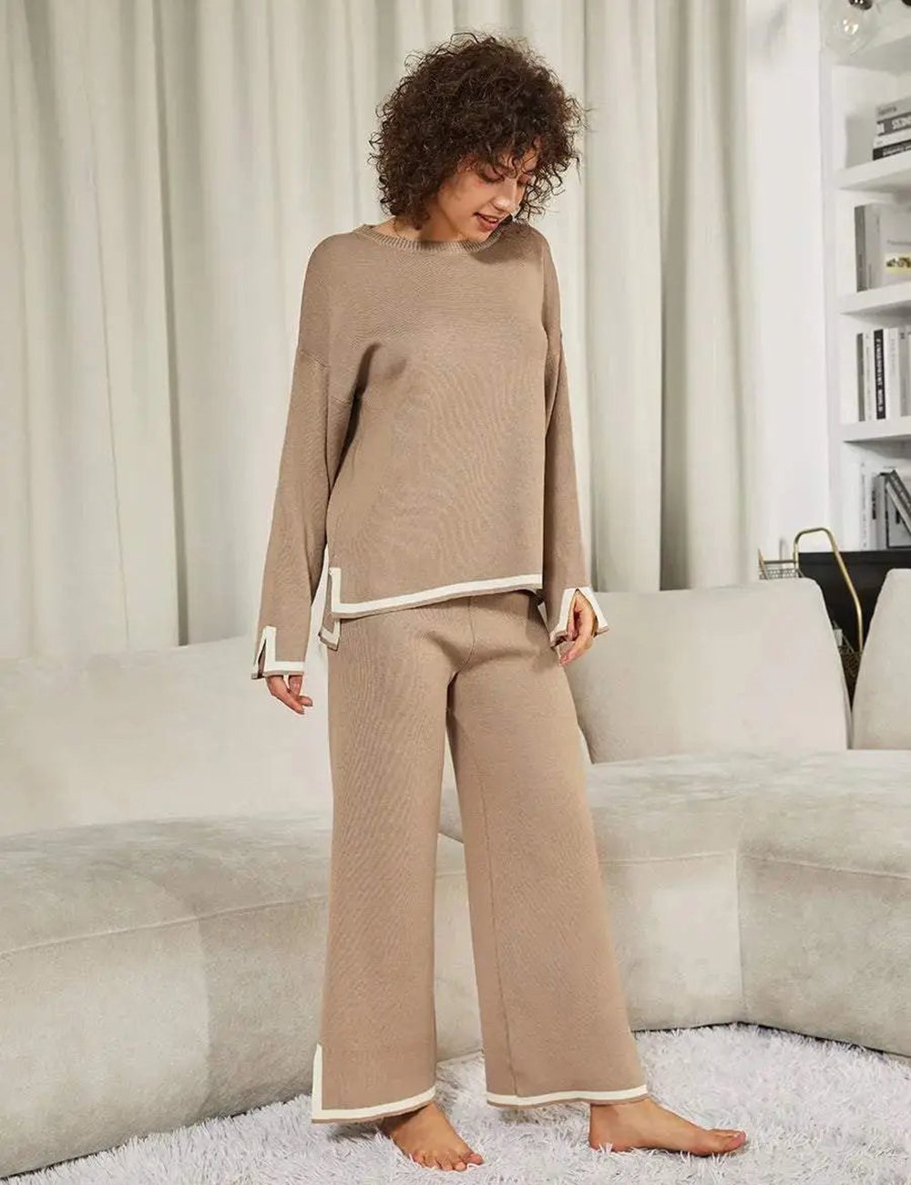 💕 Classy & Comfortable🧥+👖Classy Elastic Knit Lounge Set✨