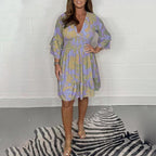 💥Limited time 49% off🔥New for 2025👗Women's Stylish Casual V-Neck Dress with Elastic Waist