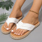 Summer Fluffing Canvas Flat Flip Flop