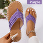 Summer Fluffing Canvas Flat Flip Flop