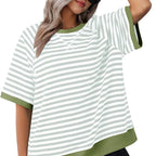 🔥2024 Summer Sale 49% OFF💥Women's Oversize Striped T-Shirts