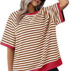 🔥2024 Summer Sale 49% OFF💥Women's Oversize Striped T-Shirts