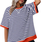 🔥2024 Summer Sale 49% OFF💥Women's Oversize Striped T-Shirts