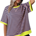 🔥2024 Summer Sale 49% OFF💥Women's Oversize Striped T-Shirts