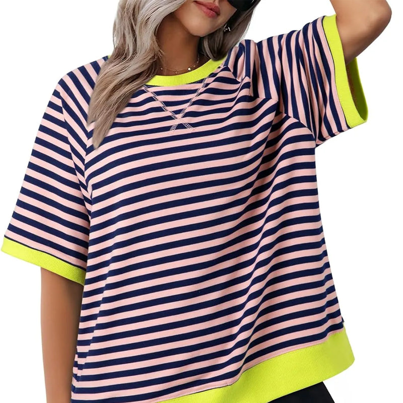 🔥2024 Summer Sale 49% OFF💥Women's Oversize Striped T-Shirts