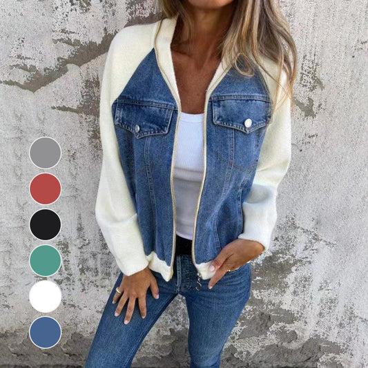 💥Limit Time 65% OFF💕Women's Creative Denim Splicing Jacket