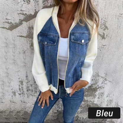 💥Limit Time 65% OFF💕Women's Creative Denim Splicing Jacket