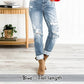 🔥SUMMER HOT SALE🔥Women's Tummy Control Distressed Cuffed Boyfriend Jeans