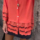 💕 Classy & Comfortable💖Mid-Sleeve Shirt with Hollow Patchwork Design