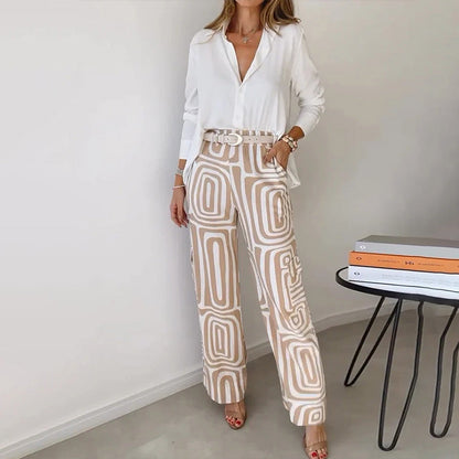 ✨Hot Sale 50% off✨Women's Casual Shirt Pants Two Piece Set