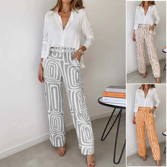 ✨Hot Sale 50% off✨Women's Casual Shirt Pants Two Piece Set