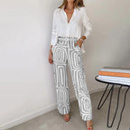 ✨Hot Sale 50% off✨Women's Casual Shirt Pants Two Piece Set