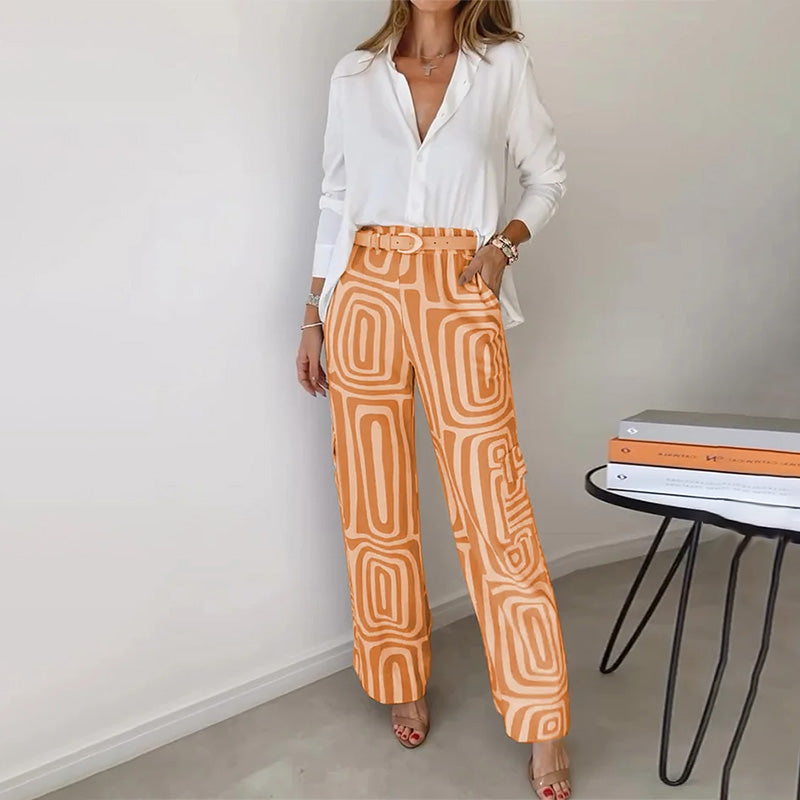 ✨Hot Sale 50% off✨Women's Casual Shirt Pants Two Piece Set