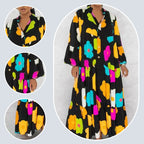 🌸Flower skirt-46% OFF🌸Retro Loose Long-Sleeved Pleated Long Dress