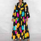 🌸Flower skirt-46% OFF🌸Retro Loose Long-Sleeved Pleated Long Dress