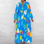 🌸Flower skirt-46% OFF🌸Retro Loose Long-Sleeved Pleated Long Dress