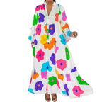 🌸Flower skirt-46% OFF🌸Retro Loose Long-Sleeved Pleated Long Dress