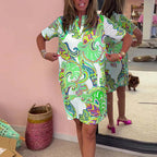 🌷Limited Time Offer 50% OFF💞Women Colorful Printed V-Neck Dress