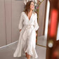 🌸Limit Time 70% OFF 💕Women's V-Neck Waisted Dress with Irregular Hem