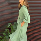 🌸Limit Time 70% OFF 💕Women's V-Neck Waisted Dress with Irregular Hem