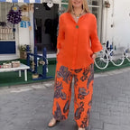 🔥Limited Time 50% OFF🔥Women’s Casual Printed Long-sleeve Blouse and Wide-leg Pants 2-piece Set