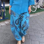 🔥Limited Time 50% OFF🔥Women’s Casual Printed Long-sleeve Blouse and Wide-leg Pants 2-piece Set