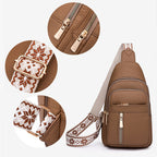 Women's Vintage PU Leather Chest Bag