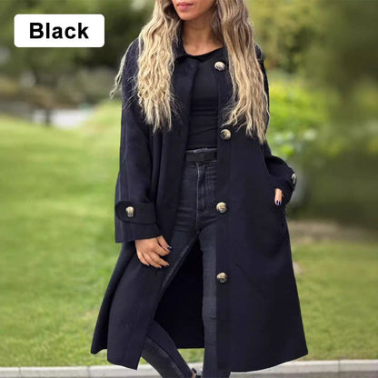 🍁Autumn New Releases🍁Wrap you in warmth-Women's Button-Down Long Solid Color Coat