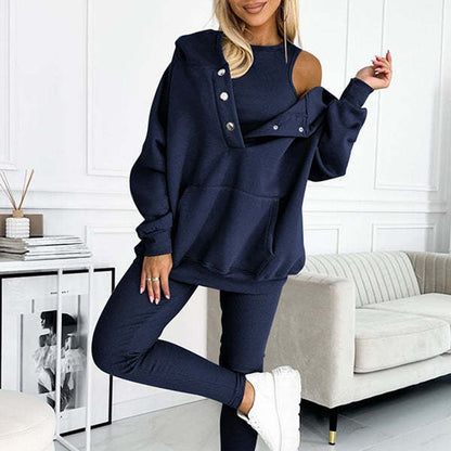 💥New Arrival🏆Hooded Casual and Comfortable Sweatshirt Three-Piece Set