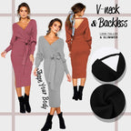 🍂Fall Specials🍂Elegant V-Neck Knitted Dress