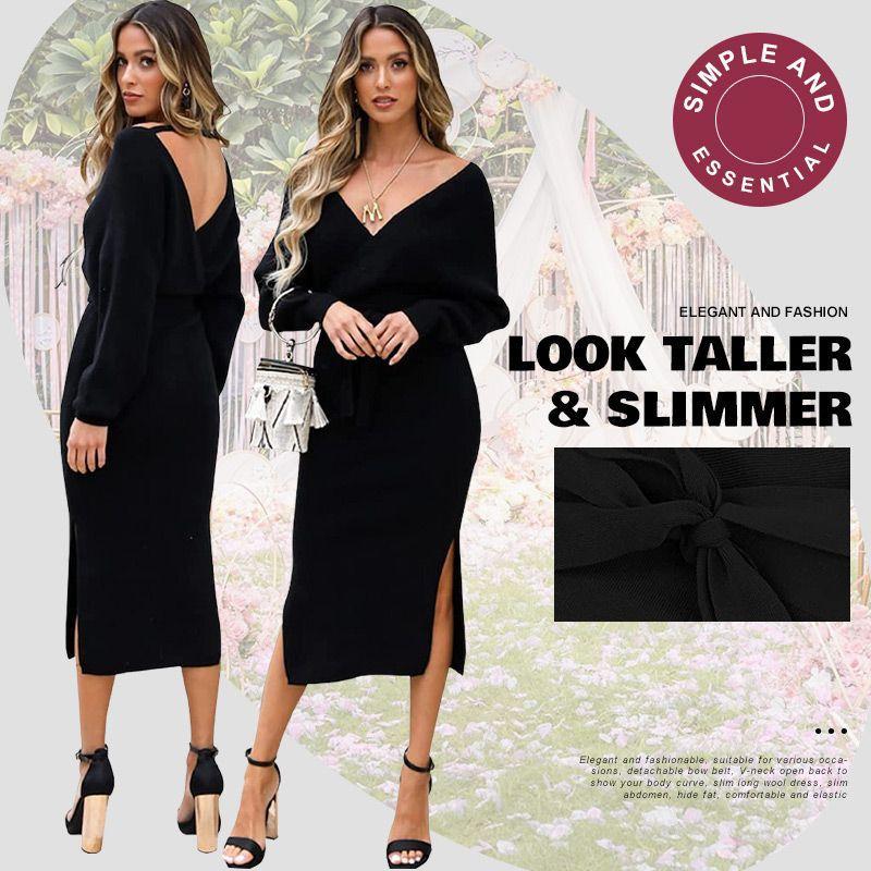 🍂Fall Specials🍂Elegant V-Neck Knitted Dress